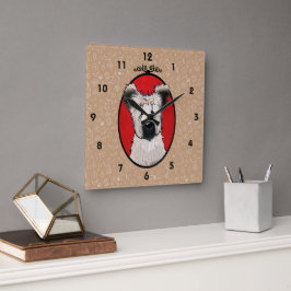 KiniArt Briard Wall Clock Quadratische Wanduhr