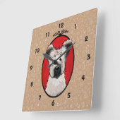 KiniArt Briard Wall Clock Quadratische Wanduhr (Winkel)