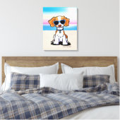 KiniArt Brittany Dog Beach Leinwanddruck (Insitu (Schlafzimmer))