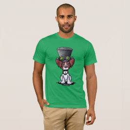 KiniArt Brittany Dog Steampunk Tophat T-Shirt