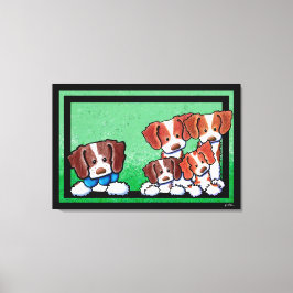 KiniArt Brittany Dogs Art Leinwanddruck