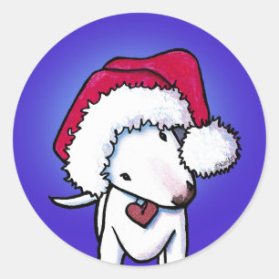 KiniArt Bull Terrier Weihnachtsklassiker Round Sti Runder Aufkleber