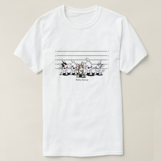 KiniArt Bully Lineup Bull Terrier T - Shirt (Design vorne)