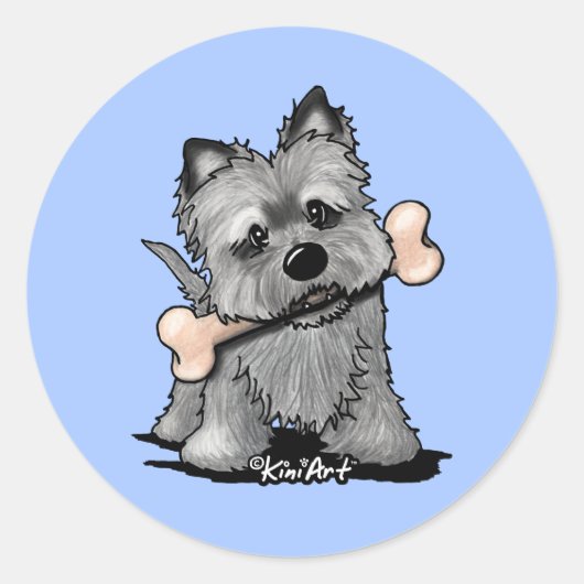 KiniArt Cairn Bone Appetit Stickers (Vorderseite)