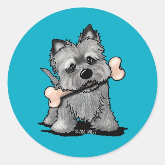 KiniArt Cairn Bone Appetit Stickers (Vorderseite)