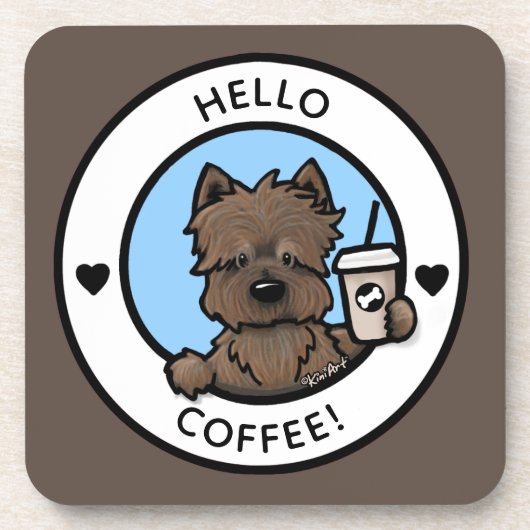KiniArt Cairn Coffee Lover Hard plastic Untersetze Getränkeuntersetzer (Vorderseite)