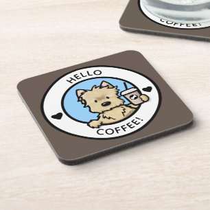 KiniArt Cairn Coffee Lover Hard plastic Untersetze Getränkeuntersetzer