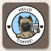 KiniArt Cairn Coffee Lover Hard plastic Untersetze Getränkeuntersetzer (Vorderseite)