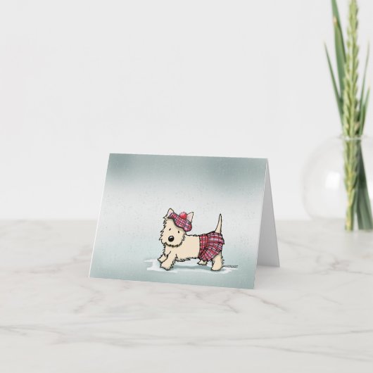 KiniArt Cairn Rainy Day Grußkarte (Vorderseite)