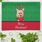 KiniArt Cairn Rentier Weihnachten Geschirrtuch (Gefaltet)