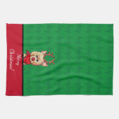 KiniArt Cairn Rentier Weihnachten Geschirrtuch (Horizontal)