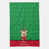 KiniArt Cairn Rentier Weihnachten Geschirrtuch (Vertikal)