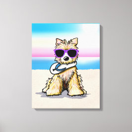 KiniArt Cairn Terrier Dog Beach Canvas Print Leinwanddruck