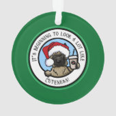 KiniArt Cairn Terrier Kaffee Weihnachten Ornament (Rückseite)