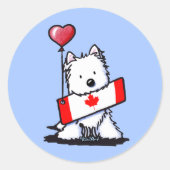 KiniArt Canadian Westie Runder Aufkleber (Vorderseite)