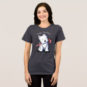 KiniArt Candy Cane Westie Tri-Blend Shirt (Vorderseite voll)
