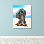 KiniArt Cavalier King Charles Spaniel Beach Leinwanddruck (Insitu (Holzboden))
