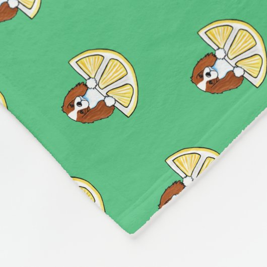 KiniArt Cavalier Life Lemons Fleece Blanket (Ecke)
