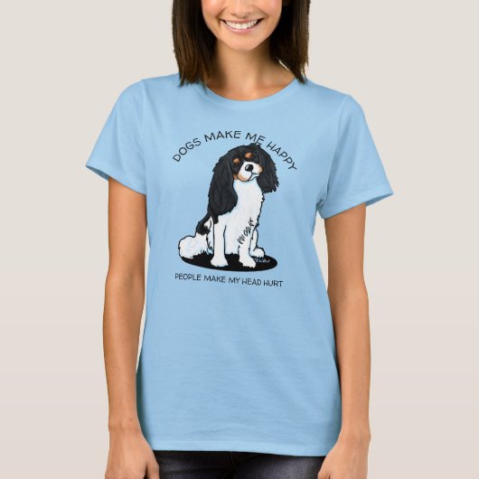 KiniArt Cavalier Spaniel Dog Lovers T - Shirt (Vorderseite)