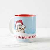 KiniArt Cavapoo Weihnachten Zweifarbige Tasse (Vorderseite Links)