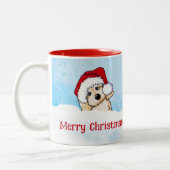 KiniArt Cavapoo Weihnachten Zweifarbige Tasse (Links)