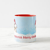 KiniArt Cavapoo Weihnachten Zweifarbige Tasse (Mittel)