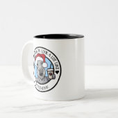 KiniArt Cesky Terrier Weihnachten Zweifarbige Tasse (Vorderseite Links)