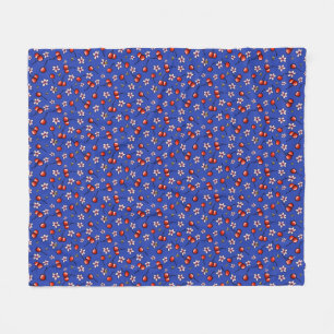 KiniArt Cherries Cherry Blossom Fleece Blanket