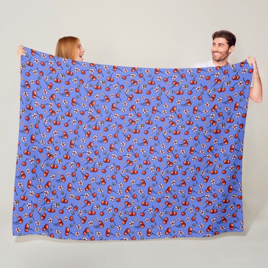 KiniArt Cherries Cherry Blossom Fleece Blanket (Beispiel)