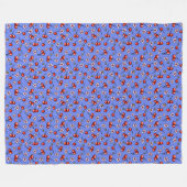 KiniArt Cherries Cherry Blossom Fleece Blanket (Vorderseite (Horizontal))