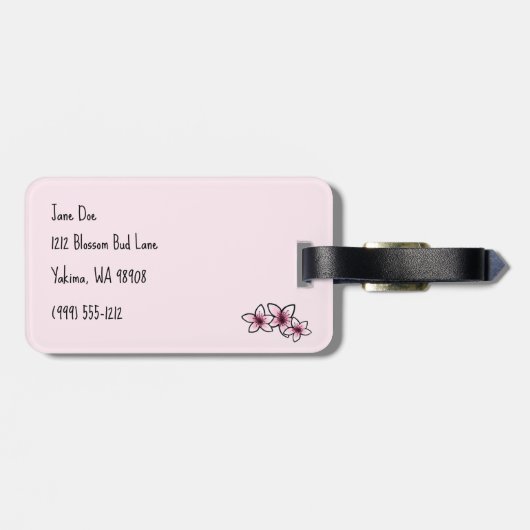 KiniArt Cherry Blossoms Gepäckmarke Gepäckanhänger (Rückseite horizontal)