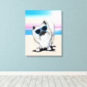 KiniArt Chester Spitz Dog Beach Canvas Print Leinwanddruck (Insitu (Holzboden))