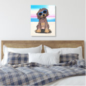 KiniArt Chocolate Doodle Dog Beach Leinwanddruck (Insitu (Schlafzimmer))