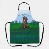 KiniArt Chocolate Labrador All-Over Print Schürze (Vorderseite)