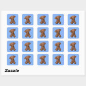 KiniArt Chocolate Labrador Quadratischer Aufkleber (Blatt)