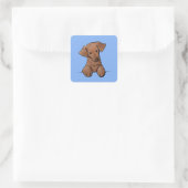 KiniArt Chocolate Labrador Quadratischer Aufkleber (Tasche)