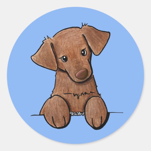 KiniArt Chocolate Labrador Runder Aufkleber (Vorderseite)