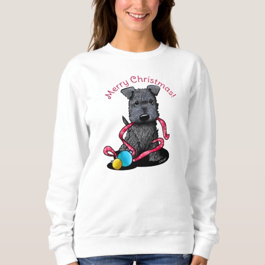KiniArt Christmas Kerry Blue Puppy Sweatshirt (Vorderseite)