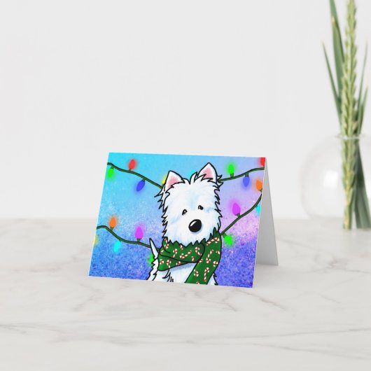 KiniArt Christmas Westie Feiertagskarte (Vorderseite)
