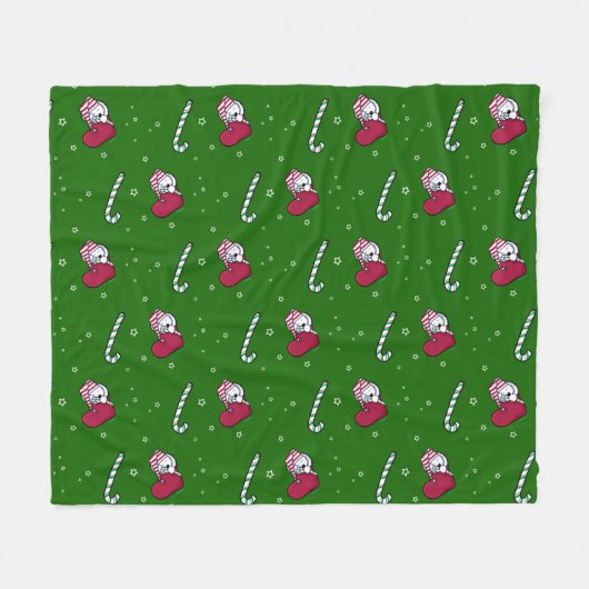 KiniArt Christmas Westie Terrier Fleece Blanket (Vorderseite (Horizontal))