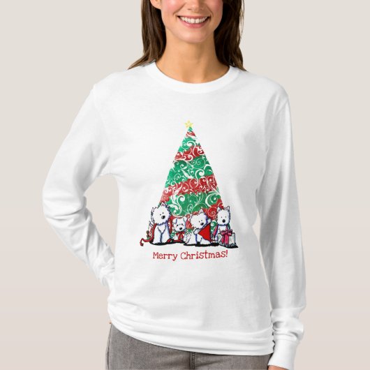 KiniArt Christmas Westies T - Shirt (Vorderseite)