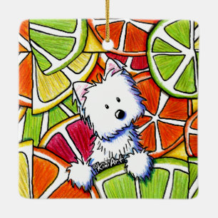 KiniArt Citrus Westie Keramikornament