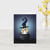 KiniArt Cocker Spaniel Halloween Karte (Gelbe Blume)