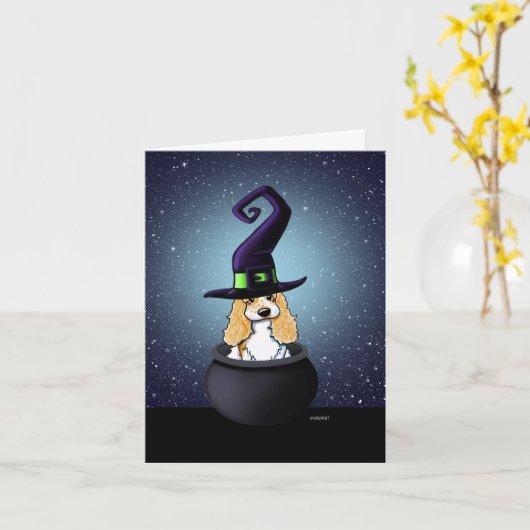 KiniArt Cocker Spaniel Halloween Karte (Gelbe Blume)