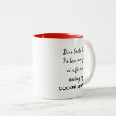 KiniArt Cocker Spaniel Weihnachtsfeier Tasse (VorderseiteRechts)