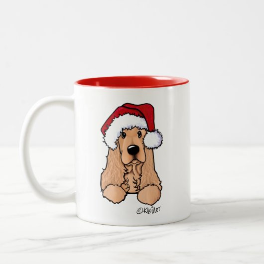 KiniArt Cocker Spaniel Weihnachtsfeier Tasse (Links)