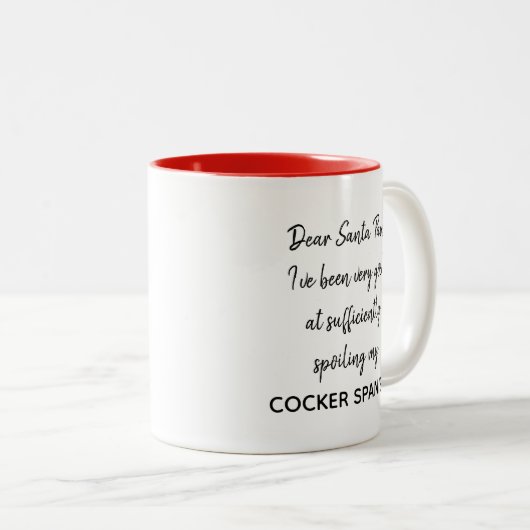 KiniArt Cocker Spaniel Weihnachtsfeier Tasse (VorderseiteRechts)