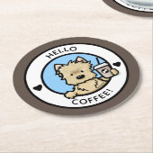 KiniArt Coffee Cairn Round Paper Untersetzer (Angewinkelt)