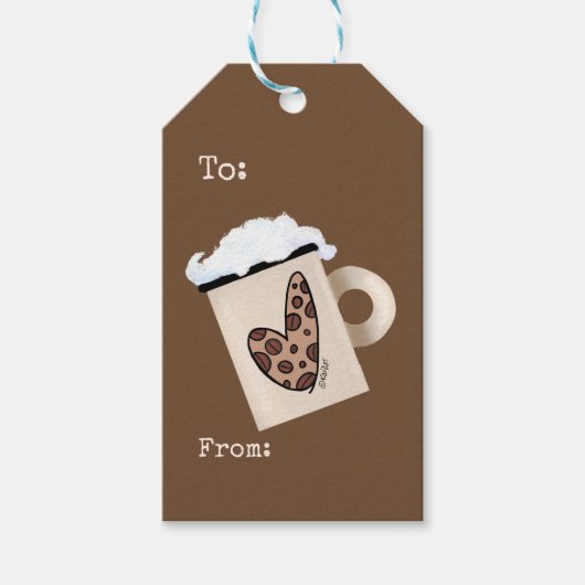 KiniArt Coffee Lover Geschenk Tag Geschenkanhänger (Vorderseite)