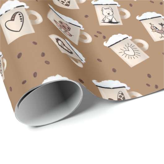 KiniArt Coffee Lover Gift Wrap Geschenkpapier (Rolleneckpunkt)